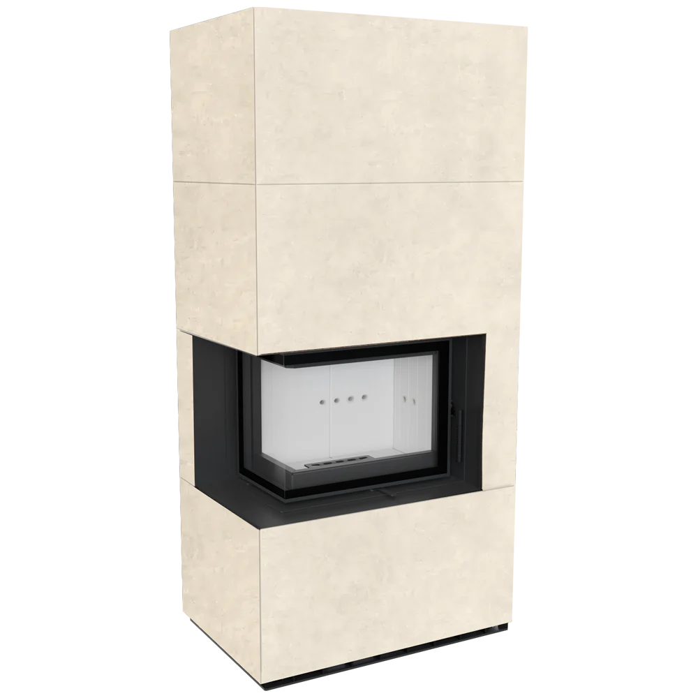 Kratki Floki Box Links in beige hoekhaard met glazen ruit
