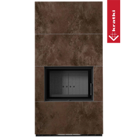 Kratki Floki Box in bruin tegelbekleed front met zwart glazen deurvenster