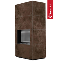 Kratki Floki Box roestbruine haardbekleding met ingebouwde haardopening