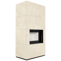 Kratki Floki Box haard in beige, met rechthoekige inbouwopening