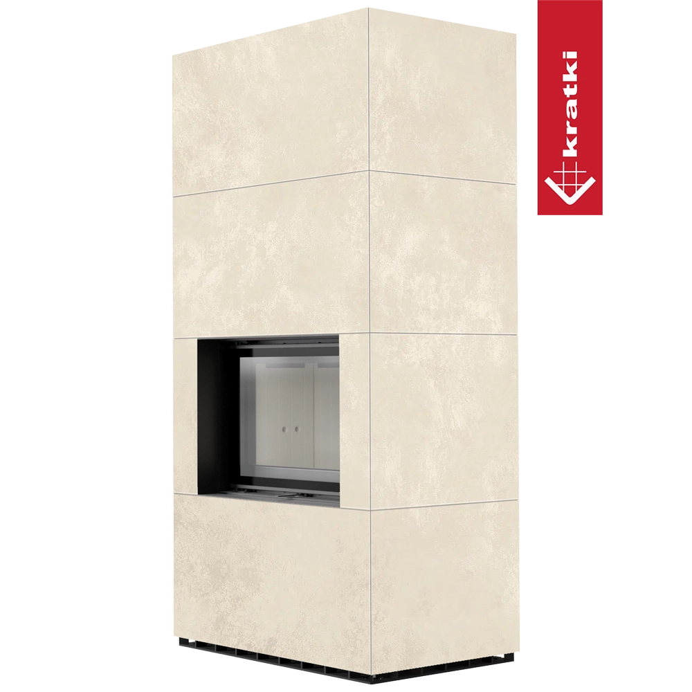 Kratki Floki Box vrijstaande haard in beige bekleding