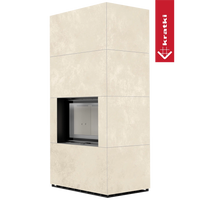 Kratki Floki Box vrijstaande haard in beige bekleding