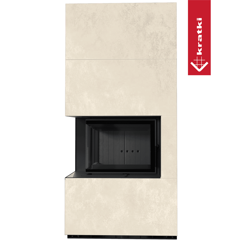 Kratki Floki Box Links in beige met zwarte haardopening