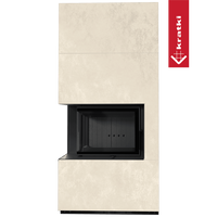 Kratki Floki Box Links in beige met zwarte haardopening