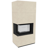 Kratki Floki Box Links ingebouwde haard in beige ombouw