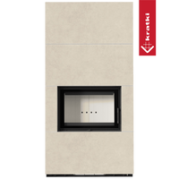 Kratki Floki Box wandkachel met beige bekleding en zwart glazen deur