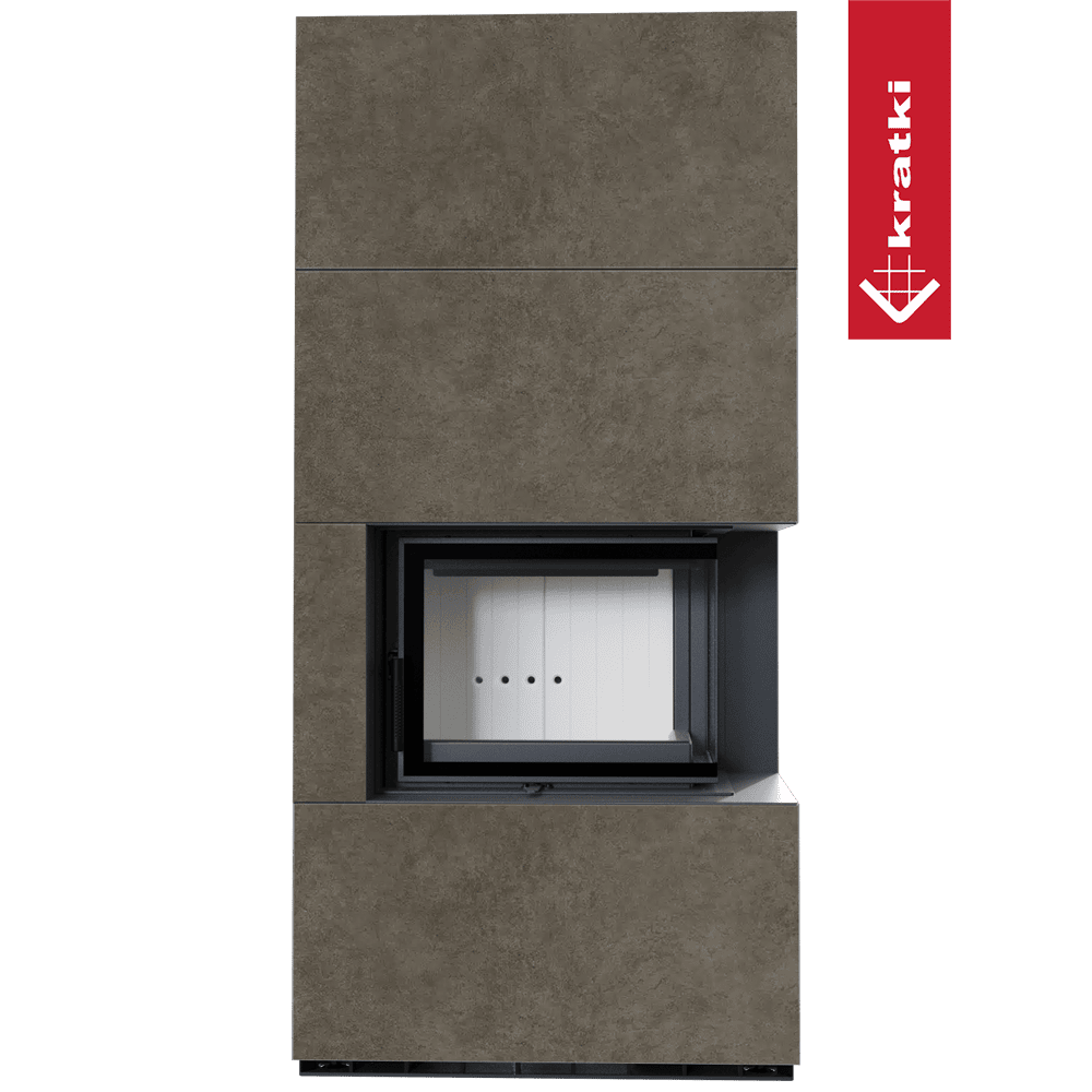Kratki Floki Box Rechts in grijze bekleding met frontglas