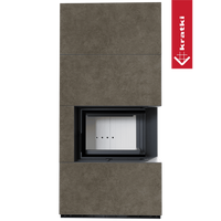 Kratki Floki Box Rechts in grijze bekleding met frontglas