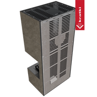 Kratki Floki Box Rechts haardkachel met metalen behuizing en ventilatiesleuven