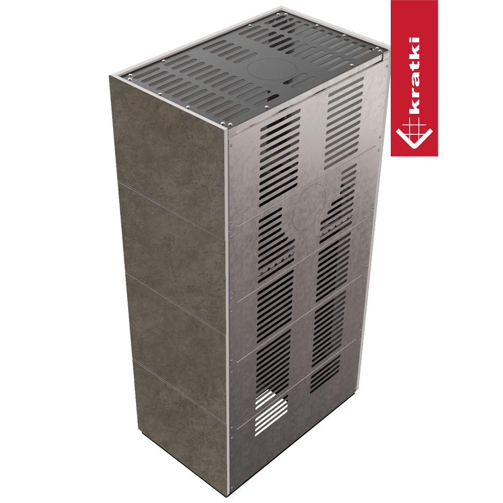 Kratki Floki Box metalen kachelbehuizing met ventilatiesleuven