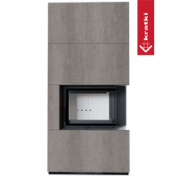 Kratki Floki Box Rechts in grijze bekleding met frontglas