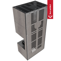 Kratki Floki Box Rechts, hoge metalen haardmodule met ventilatieroosters