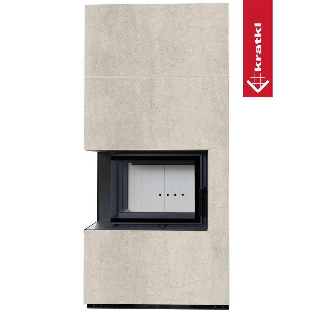 Kratki Floki Box Links in beige inbouwhaard met zwart frame
