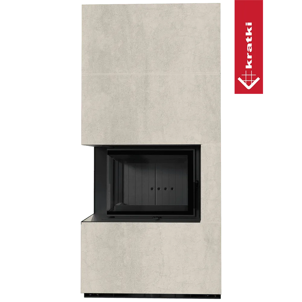 Kratki Floki S 8 kW Links, moderne hoekhaard met strakke, minimalistische afwerking.