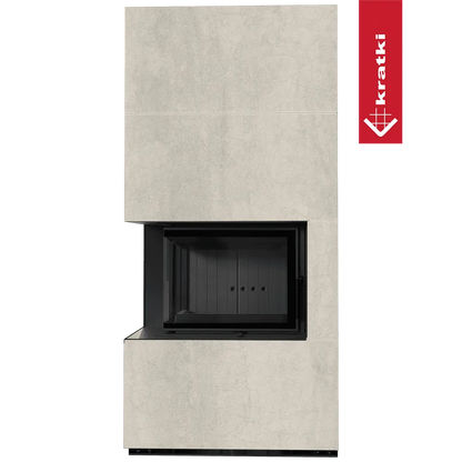 Kratki Floki S 8 kW Links, moderne hoekhaard met strakke, minimalistische afwerking.