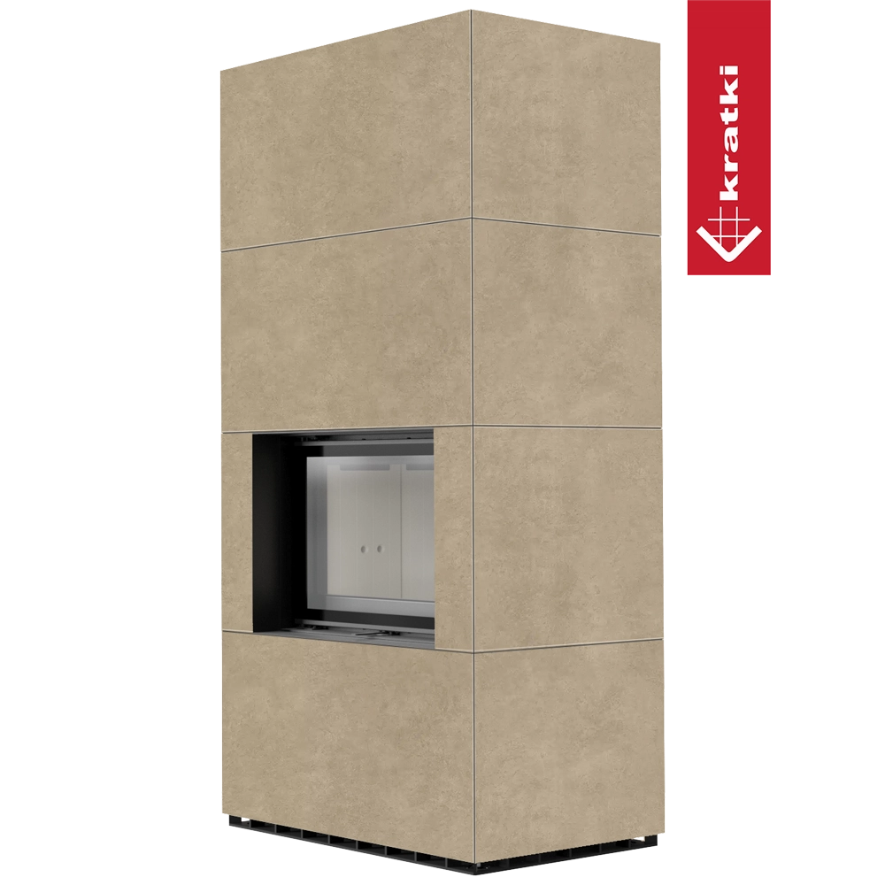 Kratki Floki Box haard ombouw op groene achtergrond