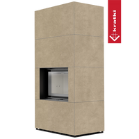 Kratki Floki Box haard ombouw op groene achtergrond