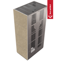 Kratki Floki Box haard met metalen rooster en beige zijpanelen