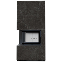 Kratki Floki Box Links zwarte inbouwhaard met marmerlook afwerking