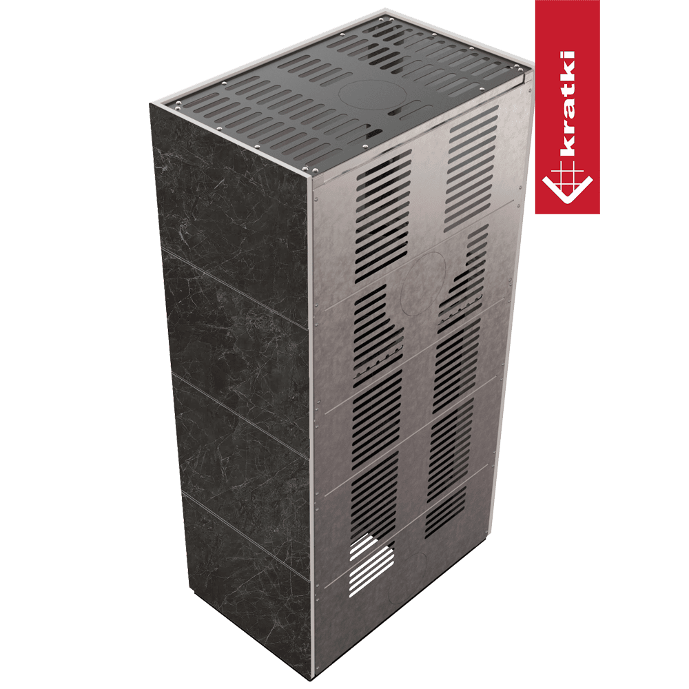 Kratki Floki Box in metalen omkasting met zwarte zijpanelen