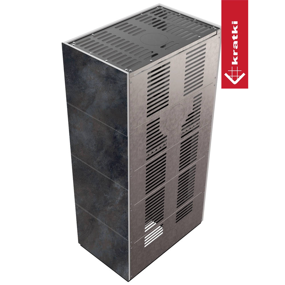 Kratki Floki Box metalen kachel met geventileerde zijpanelen