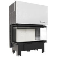 Kratki NBC 1000/400 inbouwhaard met glazen front en witte bovenkap
