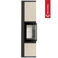 Kratki Tora L haardkachel met beige panelen en zwart frame