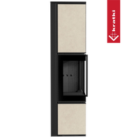 Kratki Tora L hoge haard met beige panelen en zwart raam