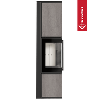 Kratki Tora L hoge zwarte haard met grijze panelen