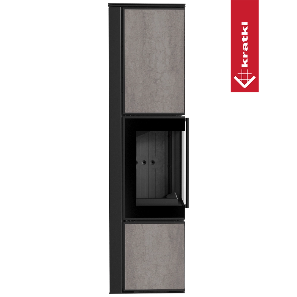 Kratki Tora L kachel met zwart frame en grijze panelen
