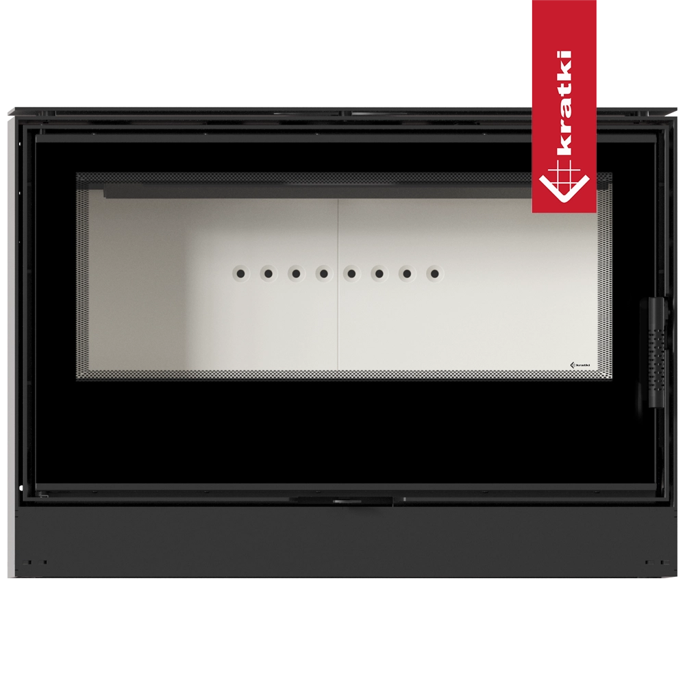 Kratki Kari 95 inbouwhaard met zwart front en licht interieur