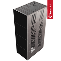 Kratki Floki Box zwarte en metalen kachelmodule met ventilatiesleuven