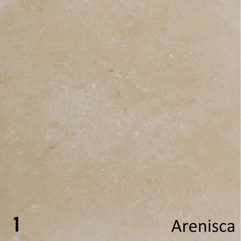 Schouw Arizona, beige natuursteen met Arenisca tekst