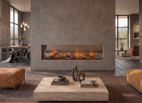 Dimplex Triton 1000 Optimyst ingebouwde haard met vlammen in een modern interieur