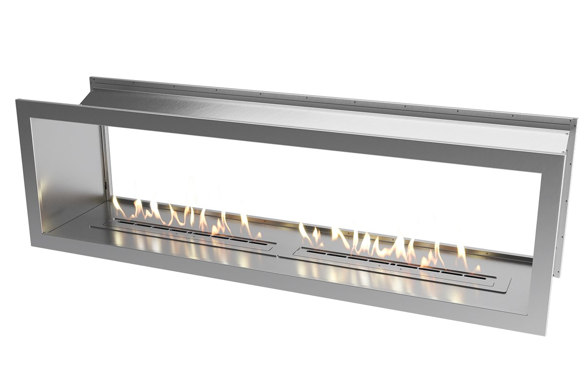 Icon Fires Double Sided Slimline Firebox 2000 met twee branders, met vlammen