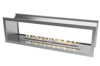 Icon Fires Double Sided Slimline Firebox 2000 met Slimline 1400 Brander, met vlammen