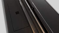 Detail van de zwarte Balstil FF 1000 met metalen rand, ventilatiesleuven en hendel.