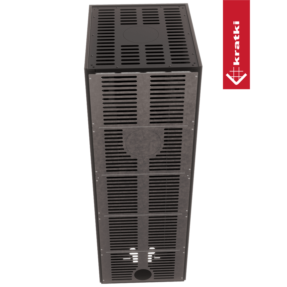 Kratki NBC 500/500 Hoog, hoge zwarte inbouwhaard met ventilatieroosters