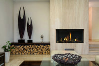 Element4 Modore 100 gashaard in moderne woonkamer met brandend vuur