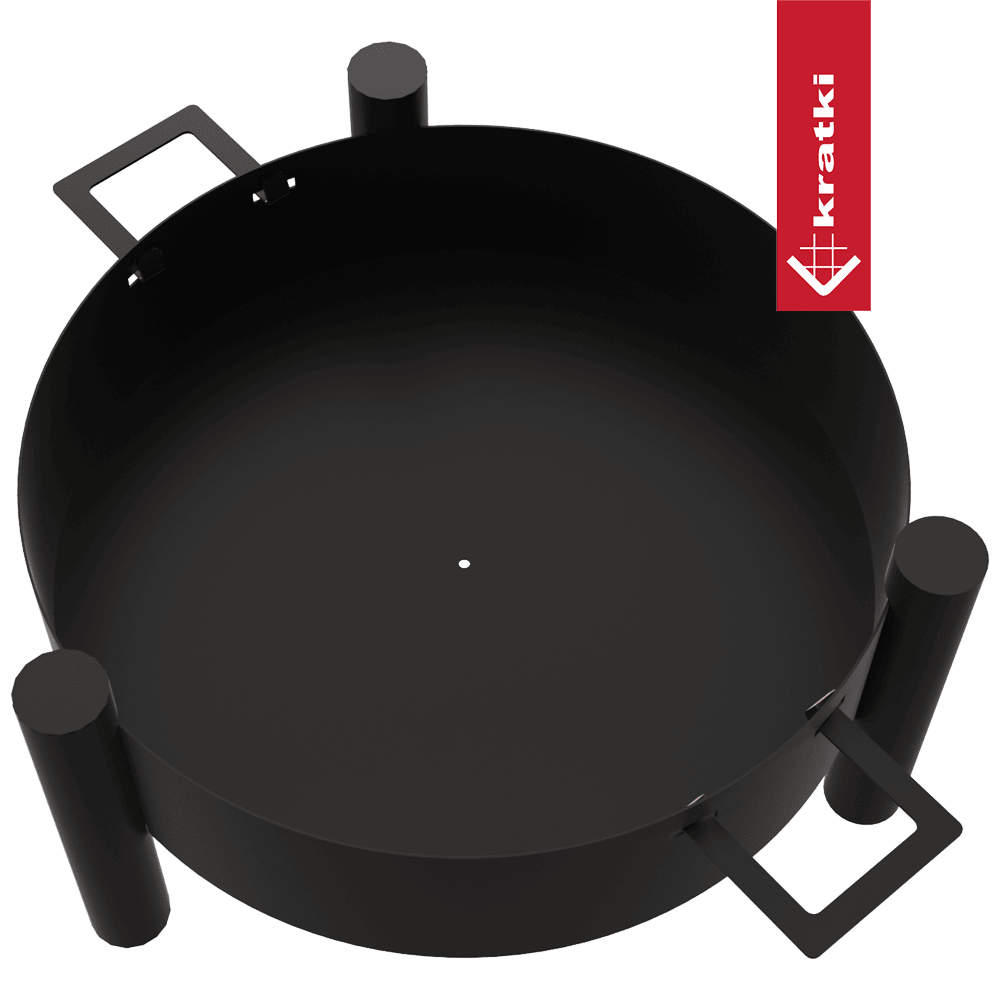 Kratki Rotondo ronde zwarte vuurkorf met handgrepen