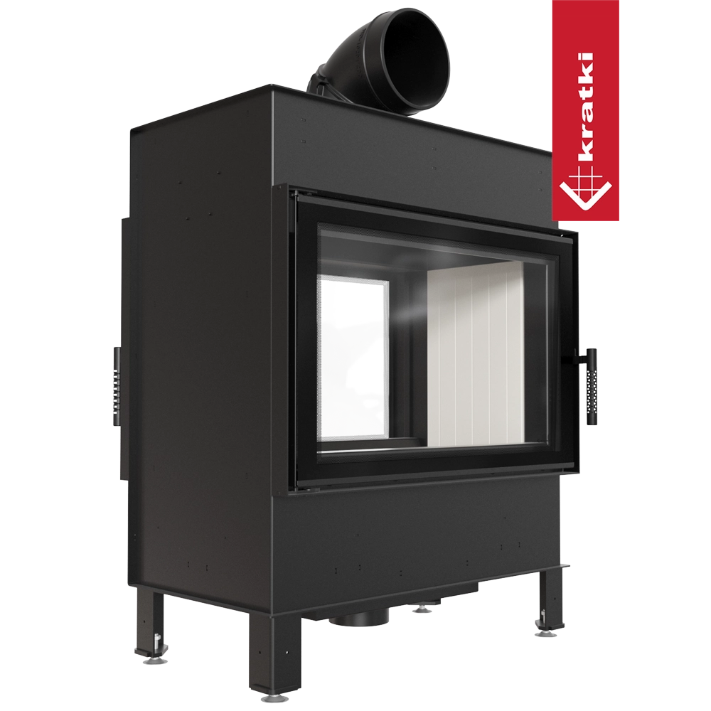 Kratki Lucy Tunnel inbouwhaard met zwart frame en glazen ruit