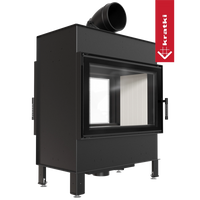 Kratki Lucy Tunnel inbouwhaard met zwart frame en glazen ruit