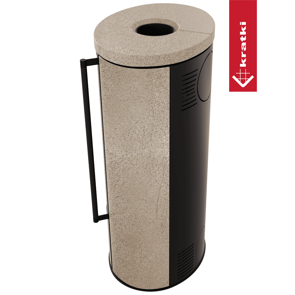 Kratki Erik vrijstaande kachel in beige en zwart