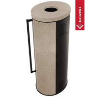 Kratki Erik cilindrische kachel met beige steenlook en zwarte zijkant