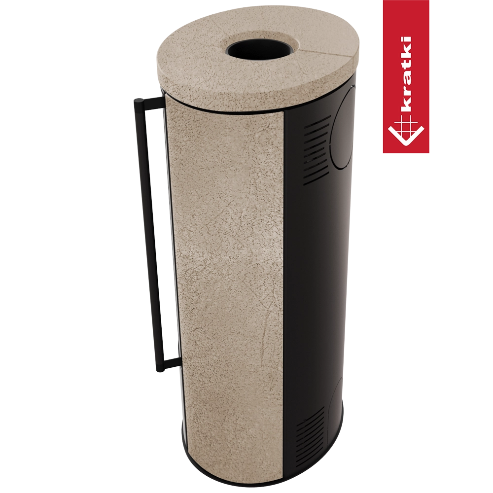 Kratki Erik pelletkachel met beige en zwarte afwerking