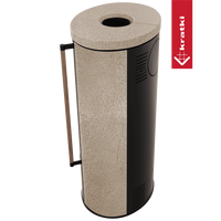Kratki Erik kachel in beige en zwart, cilindervormig met handgreep