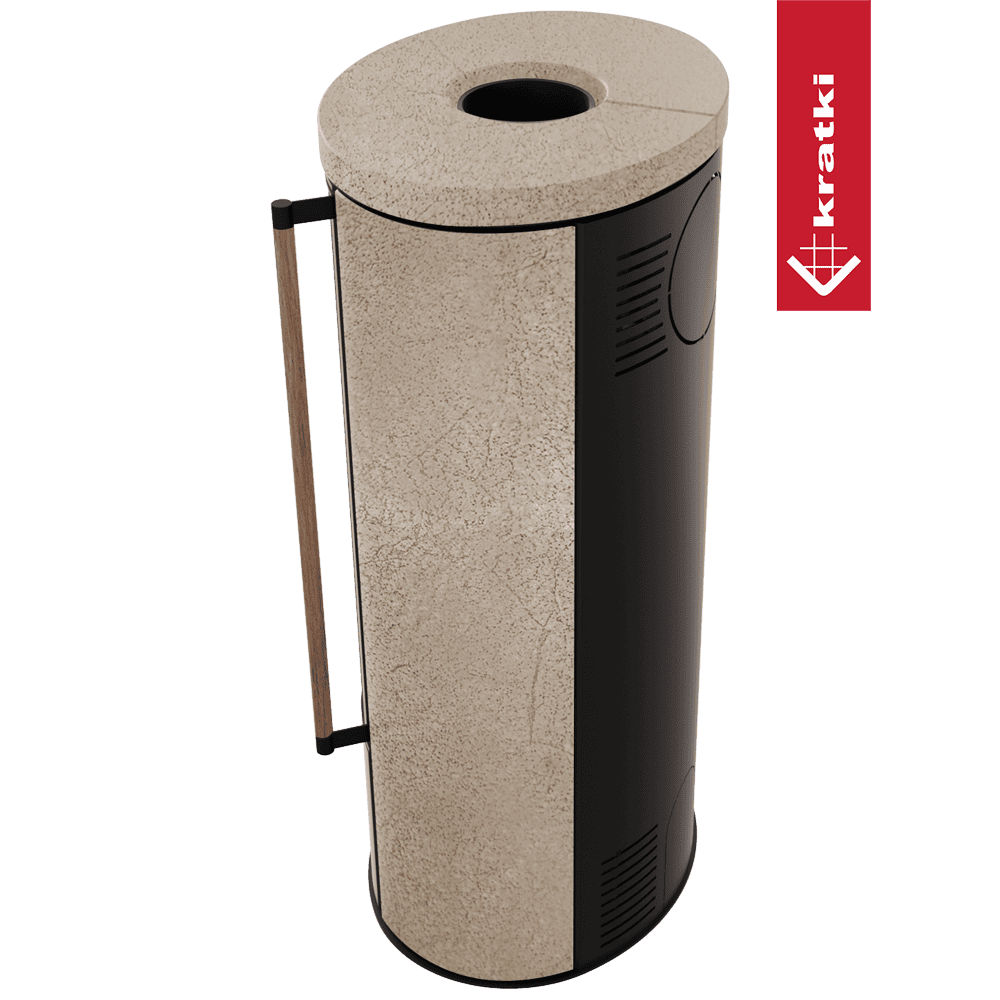 Kratki Erik vrijstaande kachel met beige en zwarte afwerking
