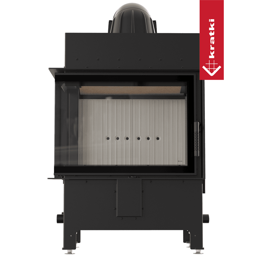 Kratki Lucy inbouwhaard met glazen deur en zwart front