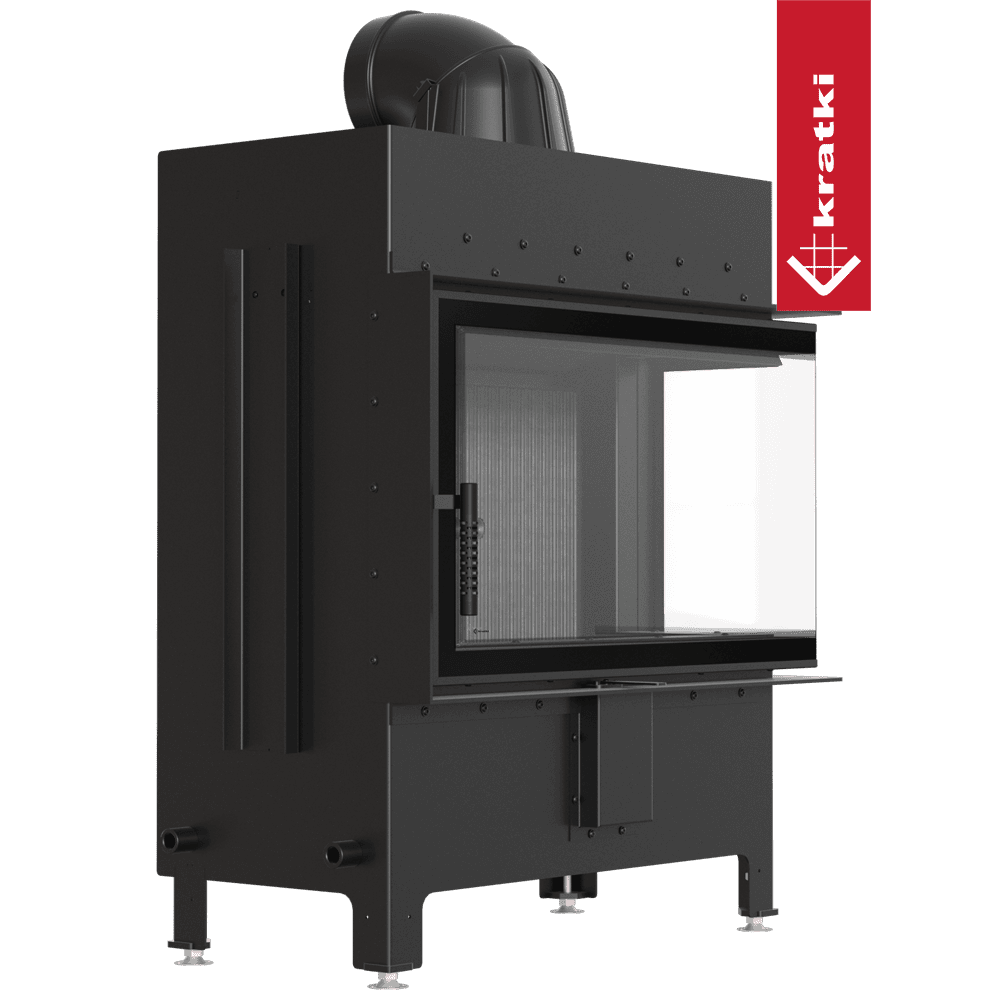 Kratki Lucy 14 kW inzethaard met zwart front en glazen deur