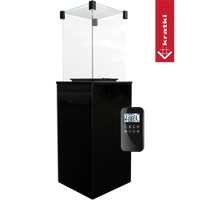 Kratki Patio terrasverwarmer met glazen ombouw en afstandsbediening
